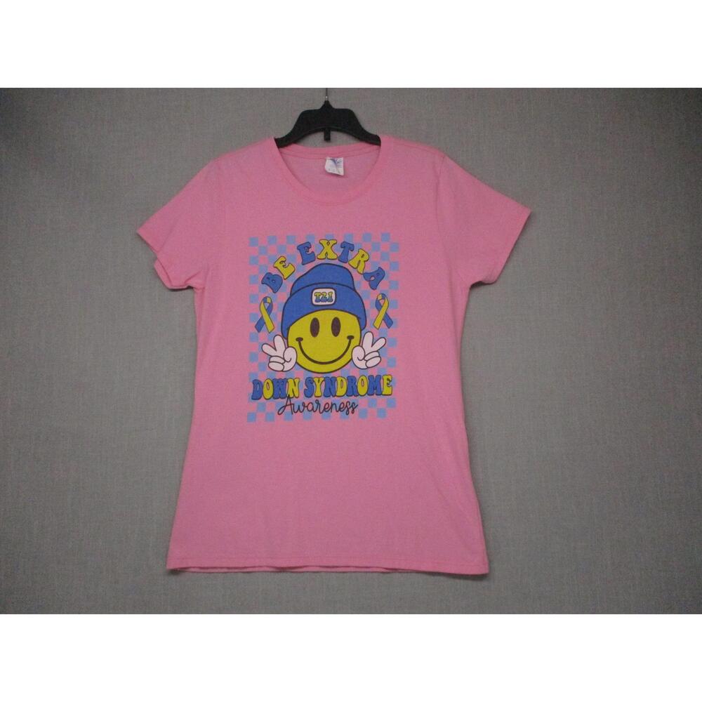 Port Company Pink Graphic Awareness Statement Tee TShirt Women‎ Size S